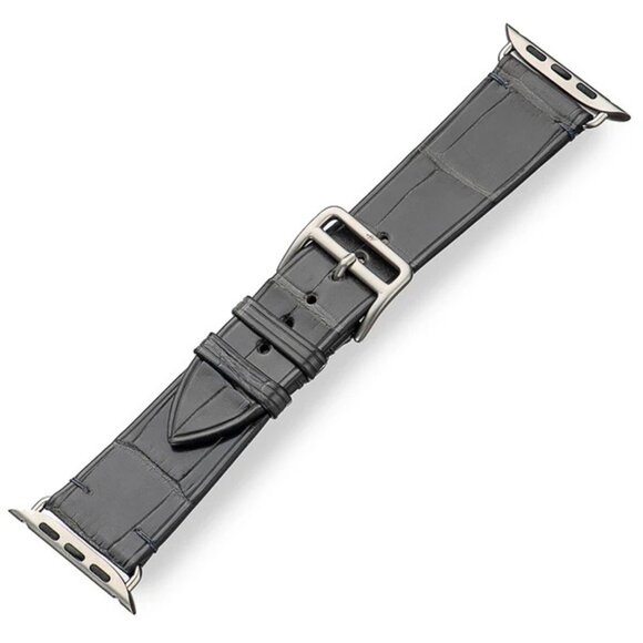 Luxury Alligator Leather Watch Band – Handmade Gray Color